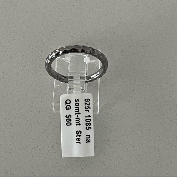 Sterling silver 925 hammered black rhodium stacking band ring size 7 - Picture 4 of 8